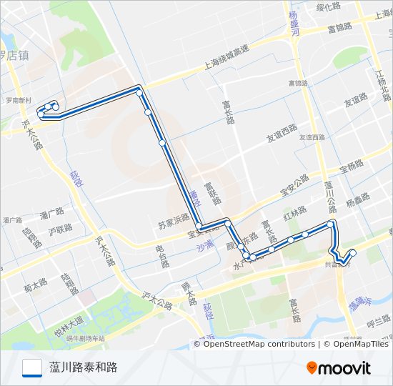 公交宝山90路的线路图