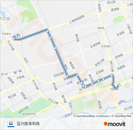 宝山90路 Bus Line Map