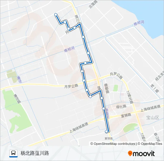 公交宝山91路的线路图