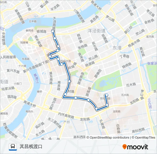 浦东21路 Bus Line Map