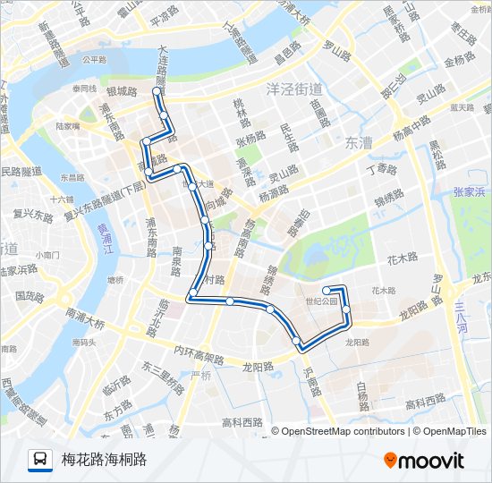 公交浦东21路的线路图