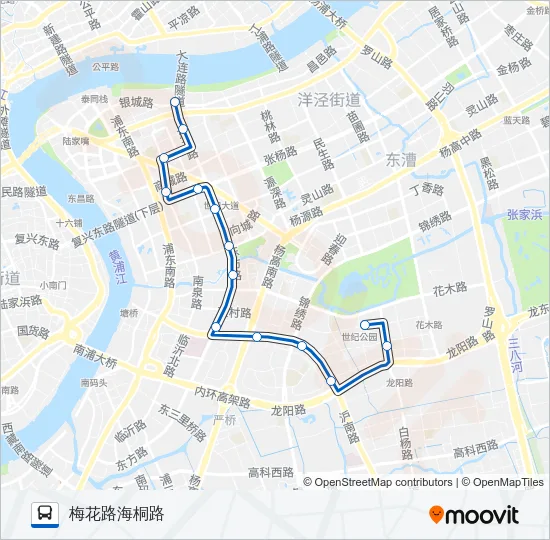 公交浦东21路的线路图