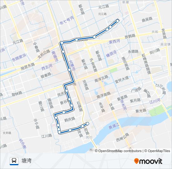 公交闵行16路的线路图