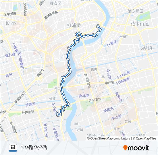 公交浦西滨江1路的线路图