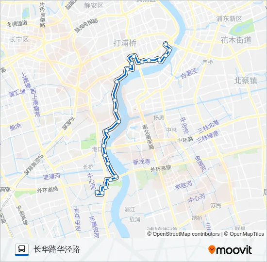 浦西滨江1路 Bus Line Map
