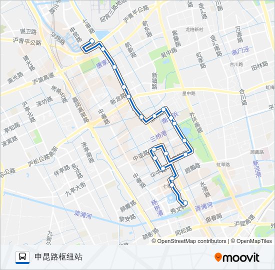 公交闵行33A线路的线路图