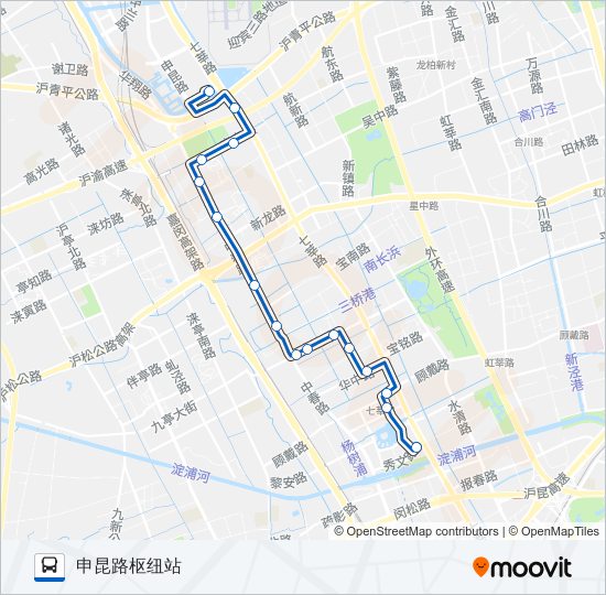 公交闵行33B线路的线路图