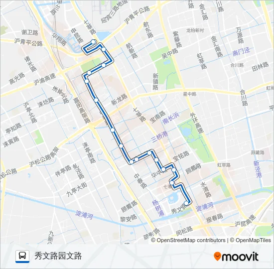 公交闵行33B线路的线路图