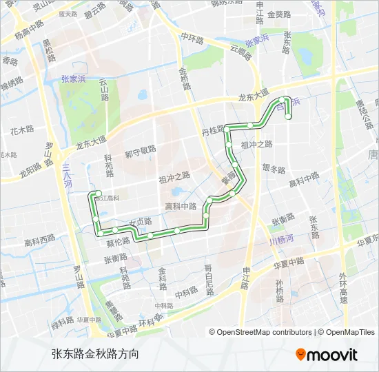 张江有轨电车 Tram Line Map