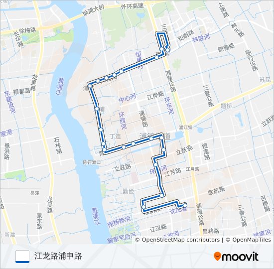 公交浦江4路的线路图
