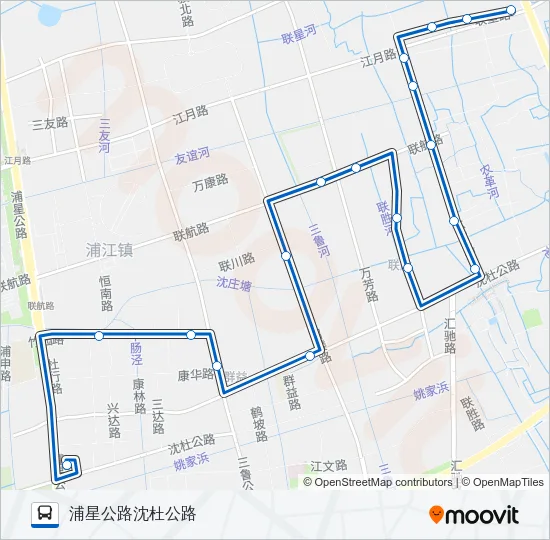 公交浦江8路的线路图