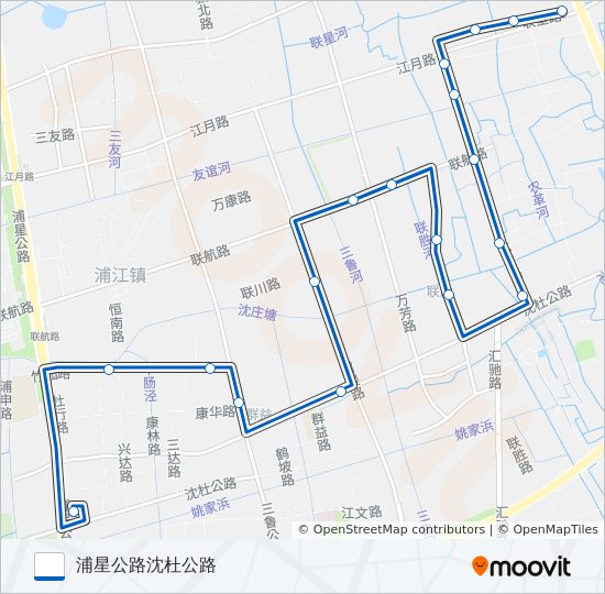 公交浦江8路的线路图