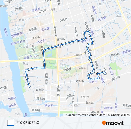公交浦江9路的线路图