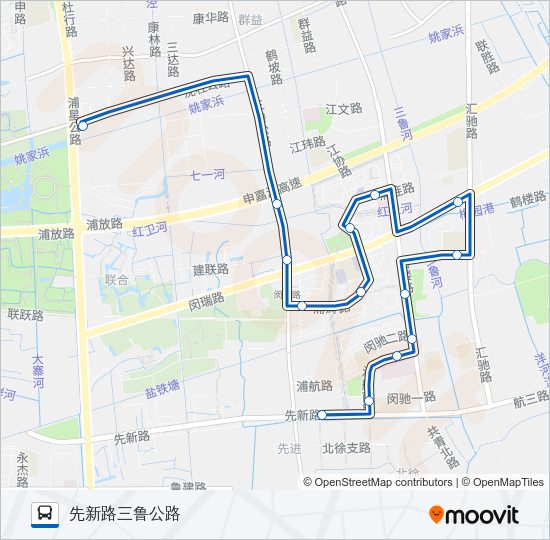 公交浦江11路的线路图
