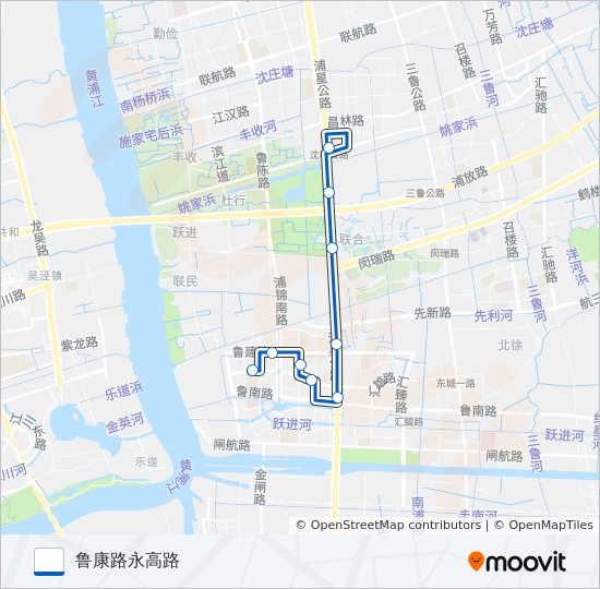 公交浦江13路的线路图