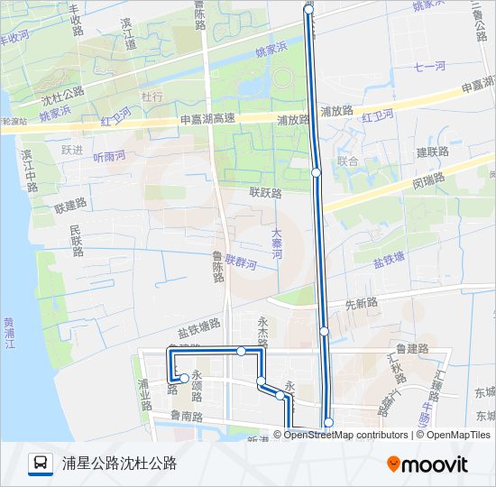 公交浦江13路的线路图