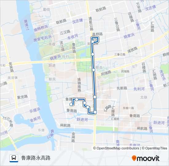 公交浦江13路的线路图