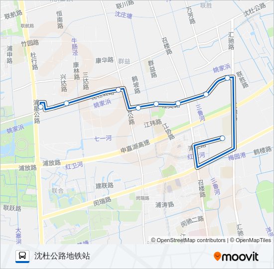公交浦江15路的线路图