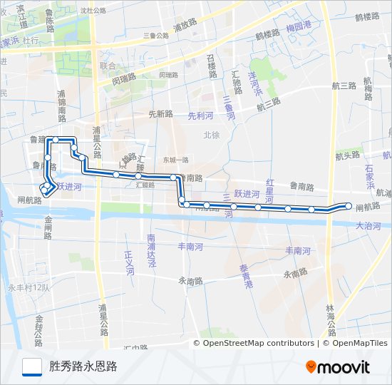 公交浦江19路的线路图