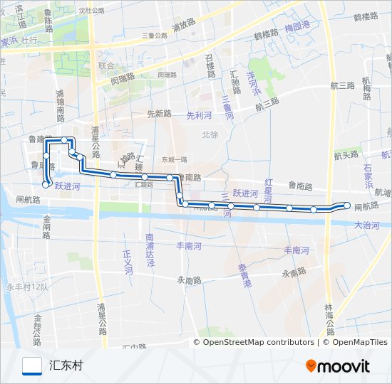 公交浦江19路的线路图