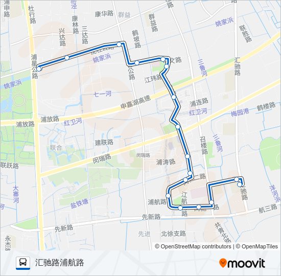 公交浦江20路的线路图