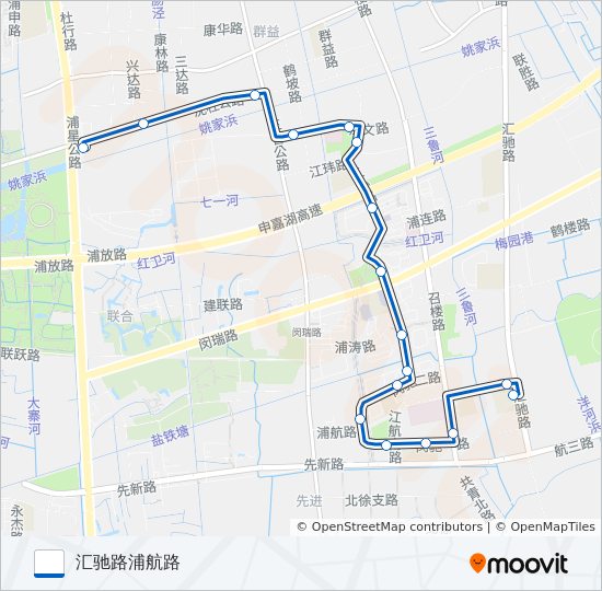 公交浦江20路的线路图