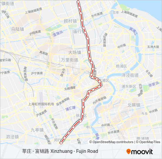 地铁1号 LINE 1路的线路图