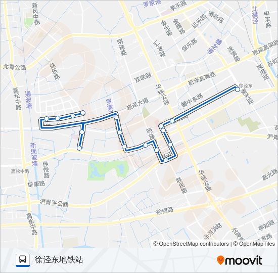 公交徐泾2区间路的线路图
