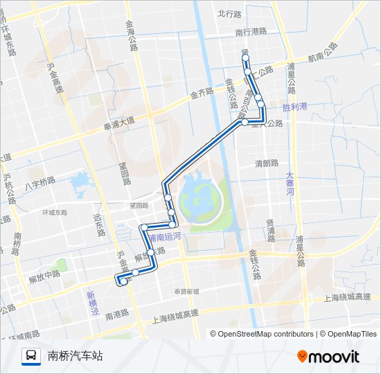 公交奉贤21（原南桥21路）路的线路图
