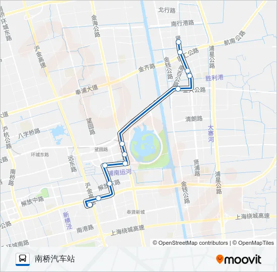 奉贤21路（原南桥21路） Bus Line Map