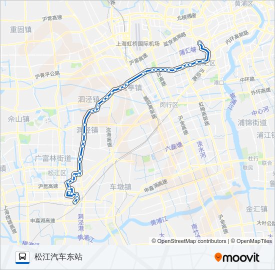 公交沪松路的线路图