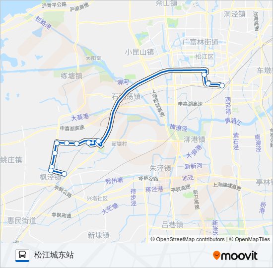 公交松新枫路的线路图