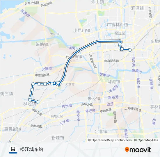 公交松新枫路的线路图