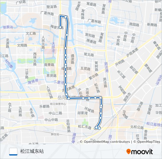 公交松江1路的线路图