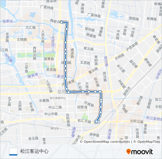 公交松江1路的线路图