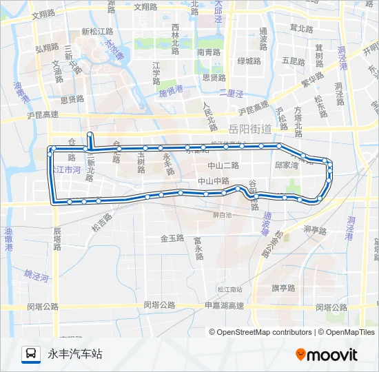 公交松江2路的线路图
