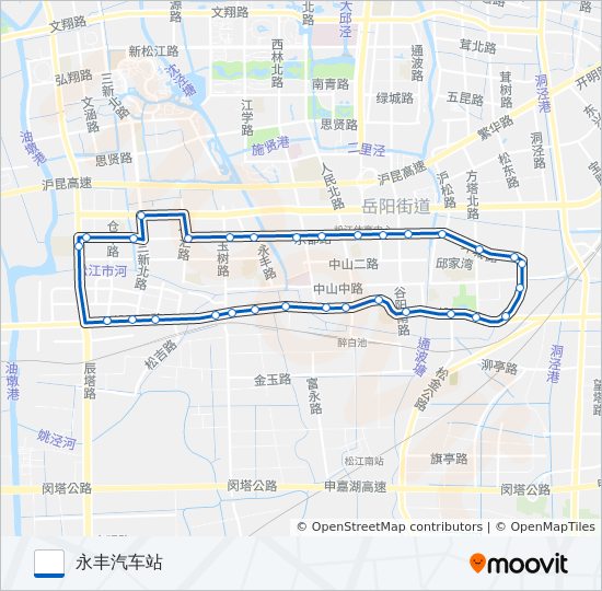 公交松江2路的线路图