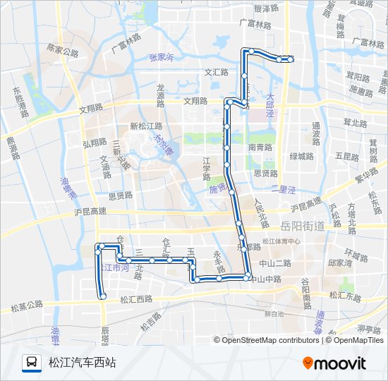 公交松江5路的线路图