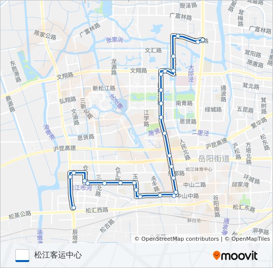 公交松江5路的线路图
