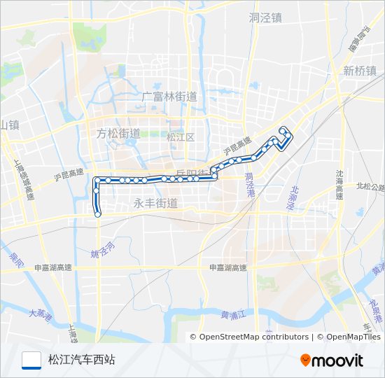 公交松江8路的线路图