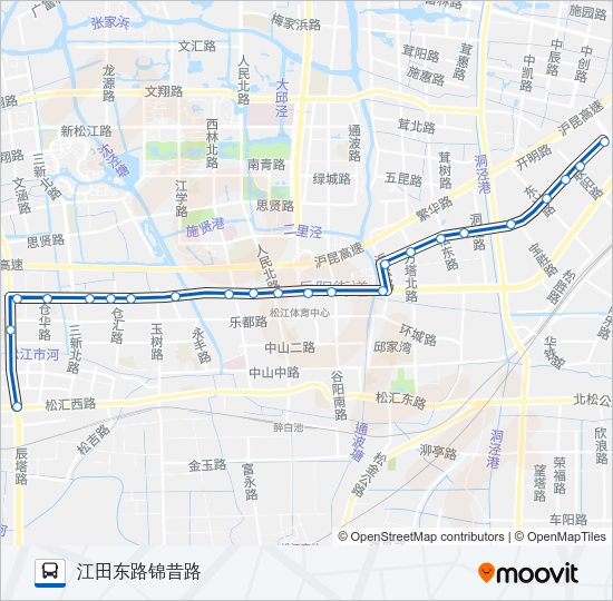公交松江8路的线路图