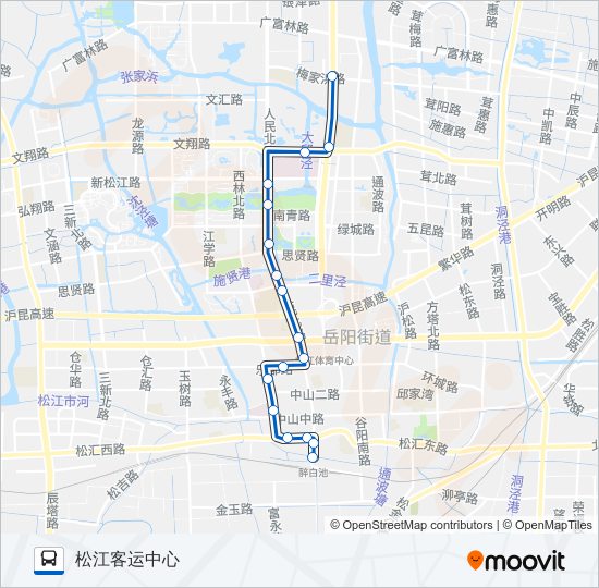 公交松江9路的线路图