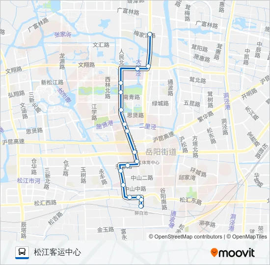公交松江9路的线路图