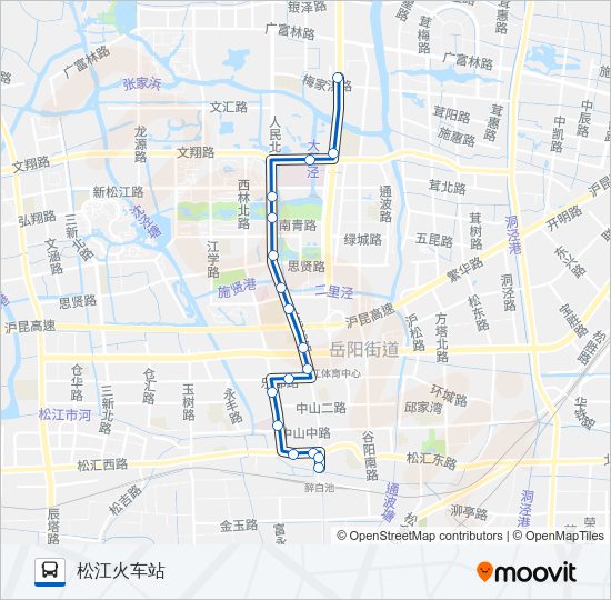 公交松江9路的线路图