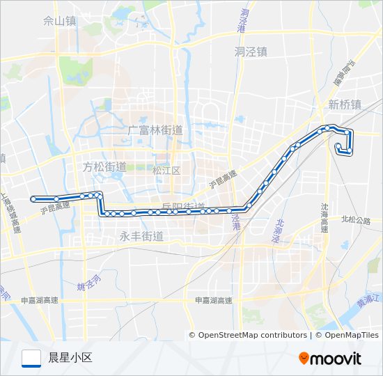 公交松江10路的线路图