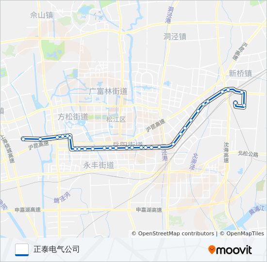 公交松江10路的线路图