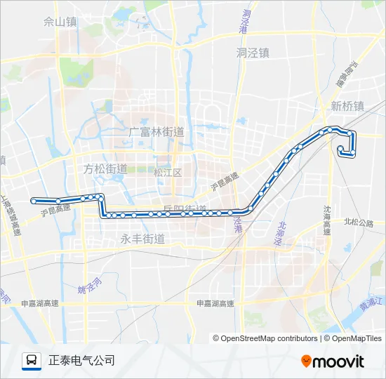 公交松江10路的线路图