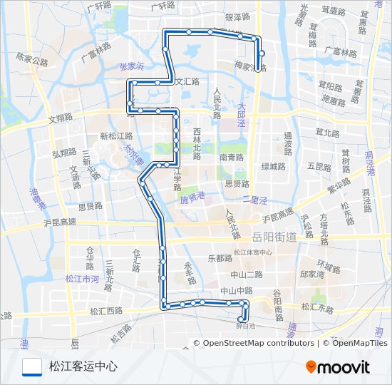 公交松江13路的线路图