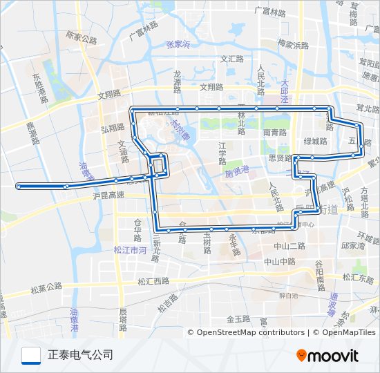 公交松江14路的线路图