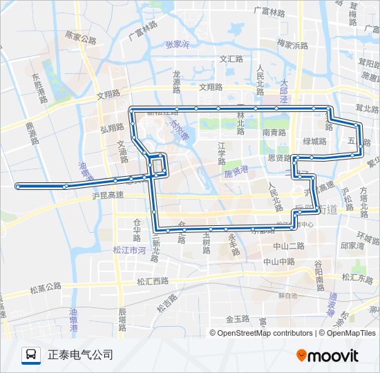 公交松江14路的线路图